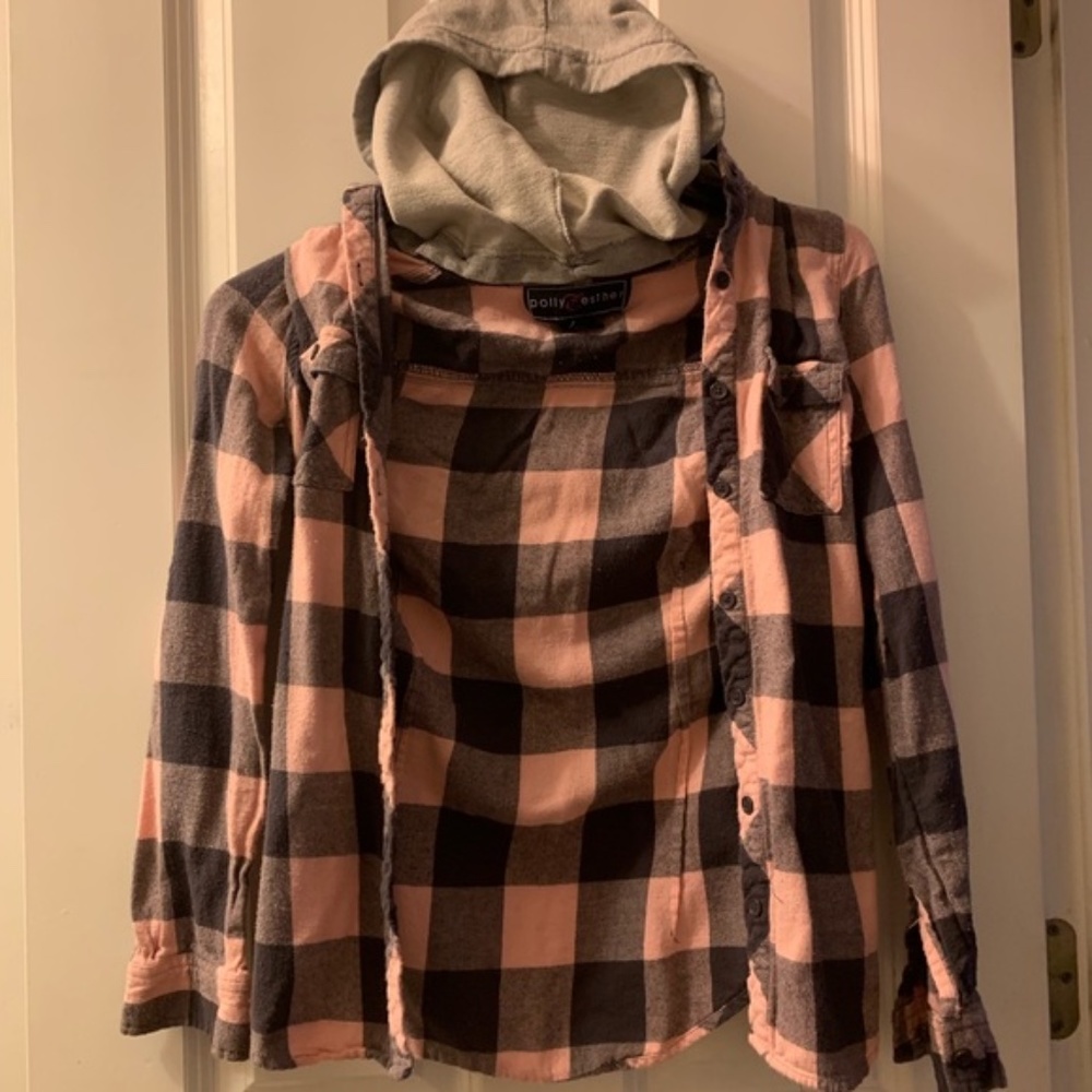 Plaid Shirt With Hood